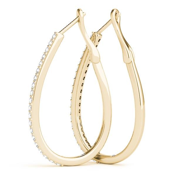 Tear Drop Hoop Earrings For Women Lab Grown Diamond VS F 0.50-1.00 Ct 14K Gold