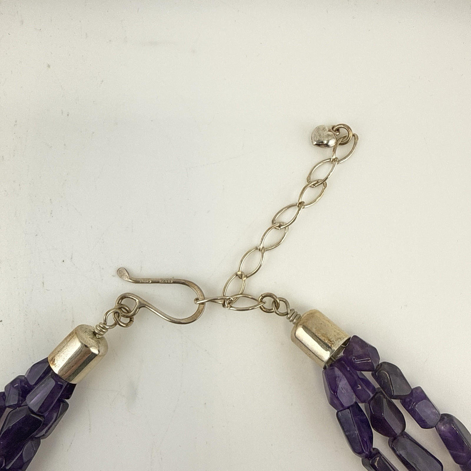 Jay King Necklace Amethyst Purple Triple Strand Chunky Bead Sterling 132g 925