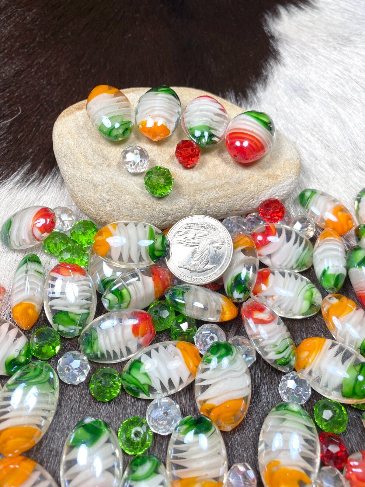 Lampwork Beads Bulk Oval Roundelle Crystal Beads Beads for Jewelry Making 50 pcs