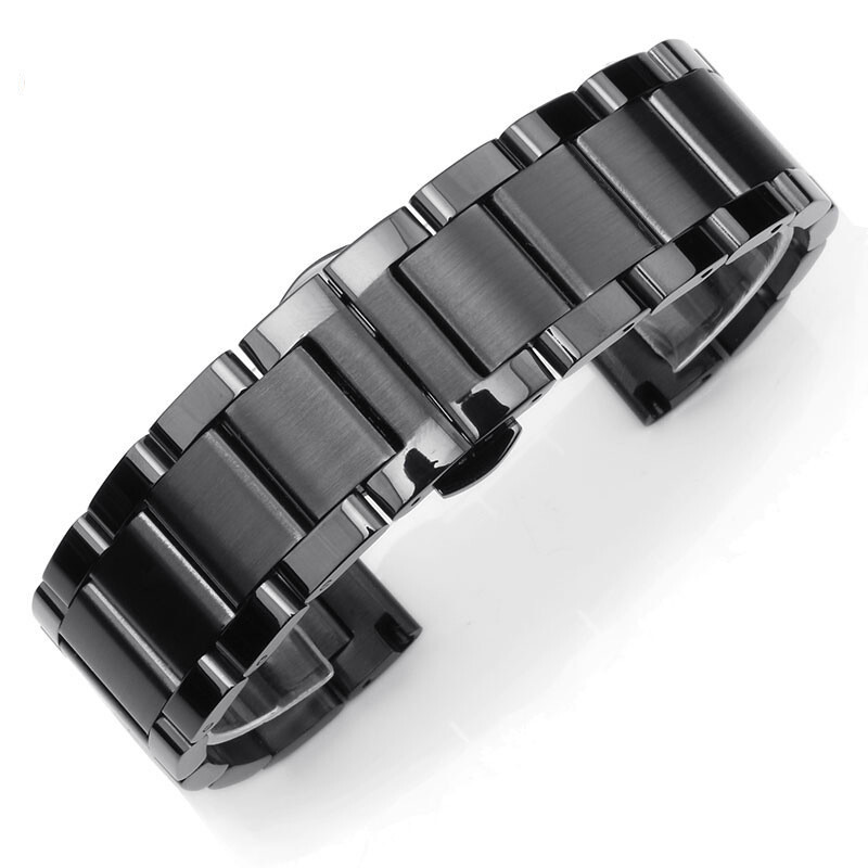 Thicked Stainless Steel Watch Strap Mens Solid Metal Band 18 20 21 22 23 24 26mm