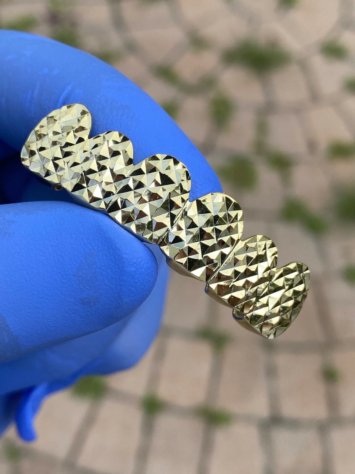 REAL 14k Gold Plated Solid 925 Sterling Silver Diamond Cut Grillz Teeth Fronts