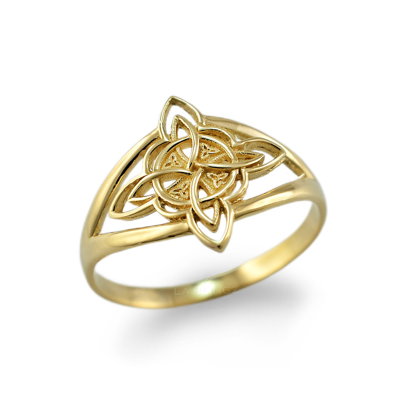 Gold Celtic Trinity Knot Triquetra Ring