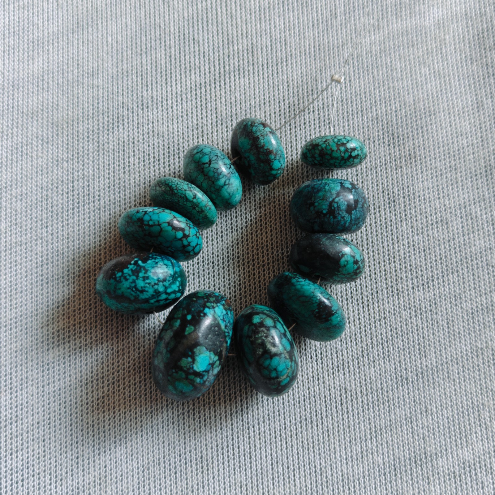 Natural Tibet Turquoise Rondelle Beads Genuine Gemstone for Jewelry Making