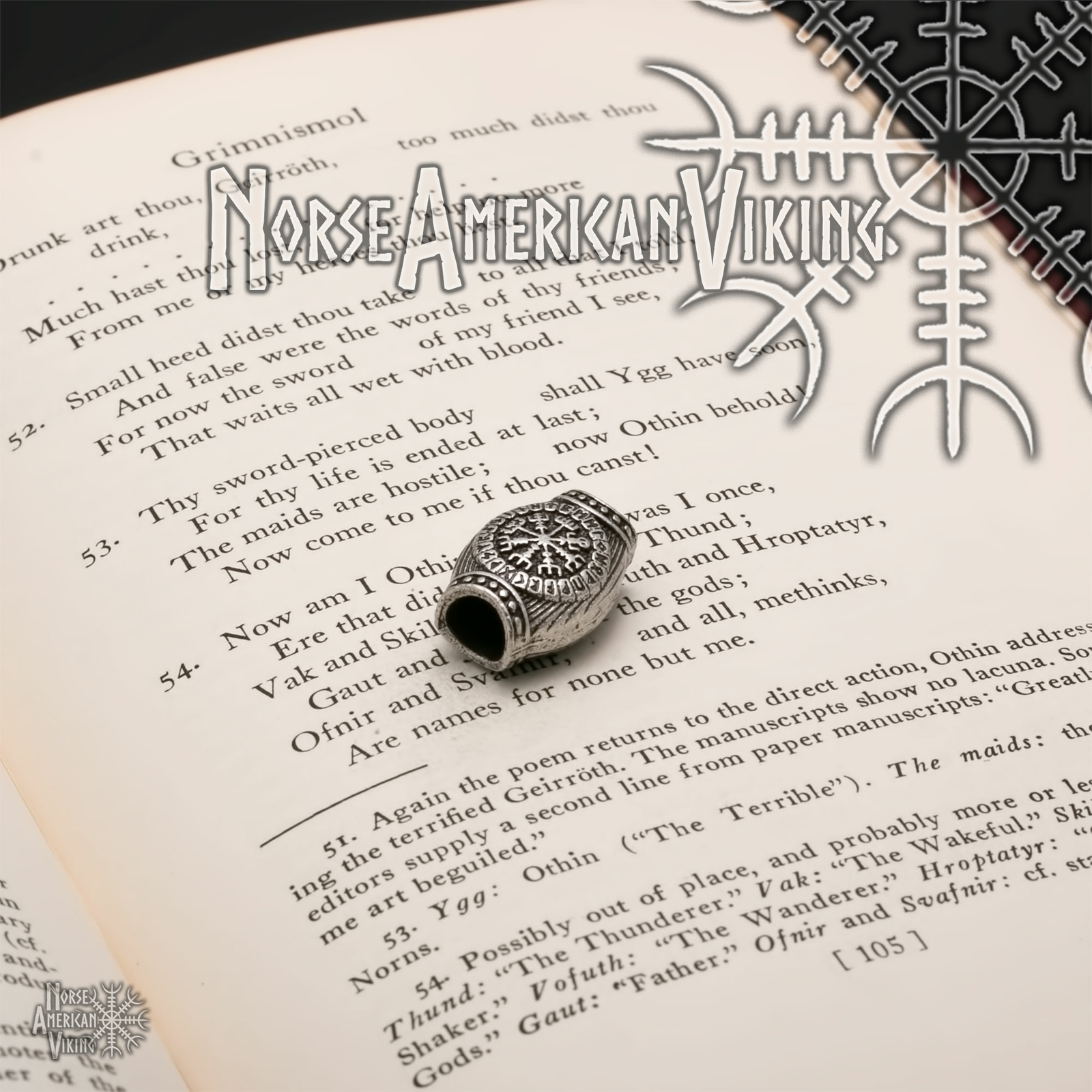Viking Circles Beard Hair Jewelry Bead