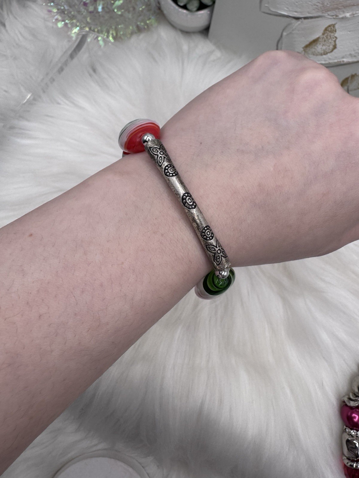 Festive Charm Beaded Bracelet 2 piece