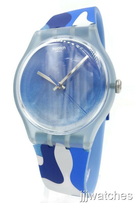 New Swiss Swatch Originals Silverscape Camouflage Watch 40mm SUOZ215 $110