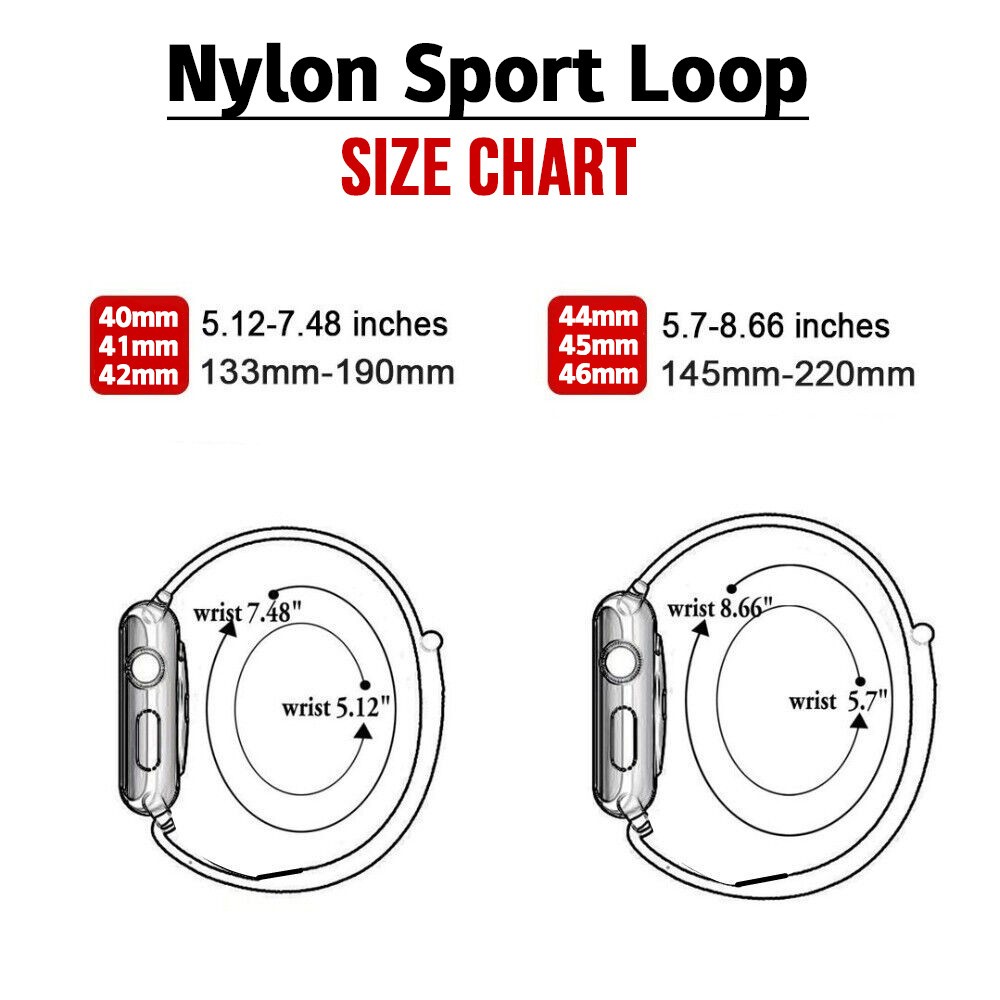 For Apple Watch 11 10 9 8 7 6 5 4 SE 3 Nylon Sport Loop Band 40/44/41/45/42/46mm