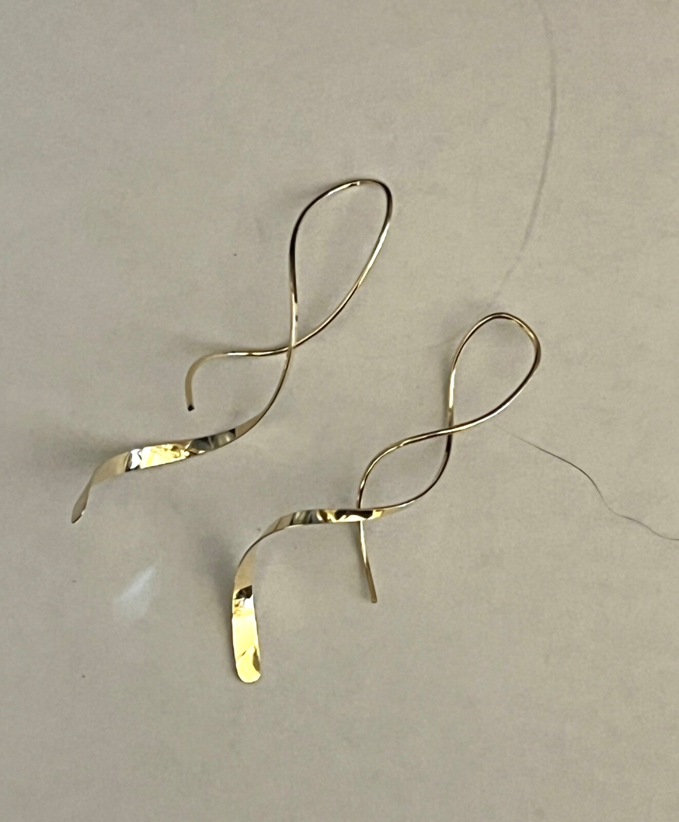 Swirl Spiral Earrings titanium small size 1.5 inch