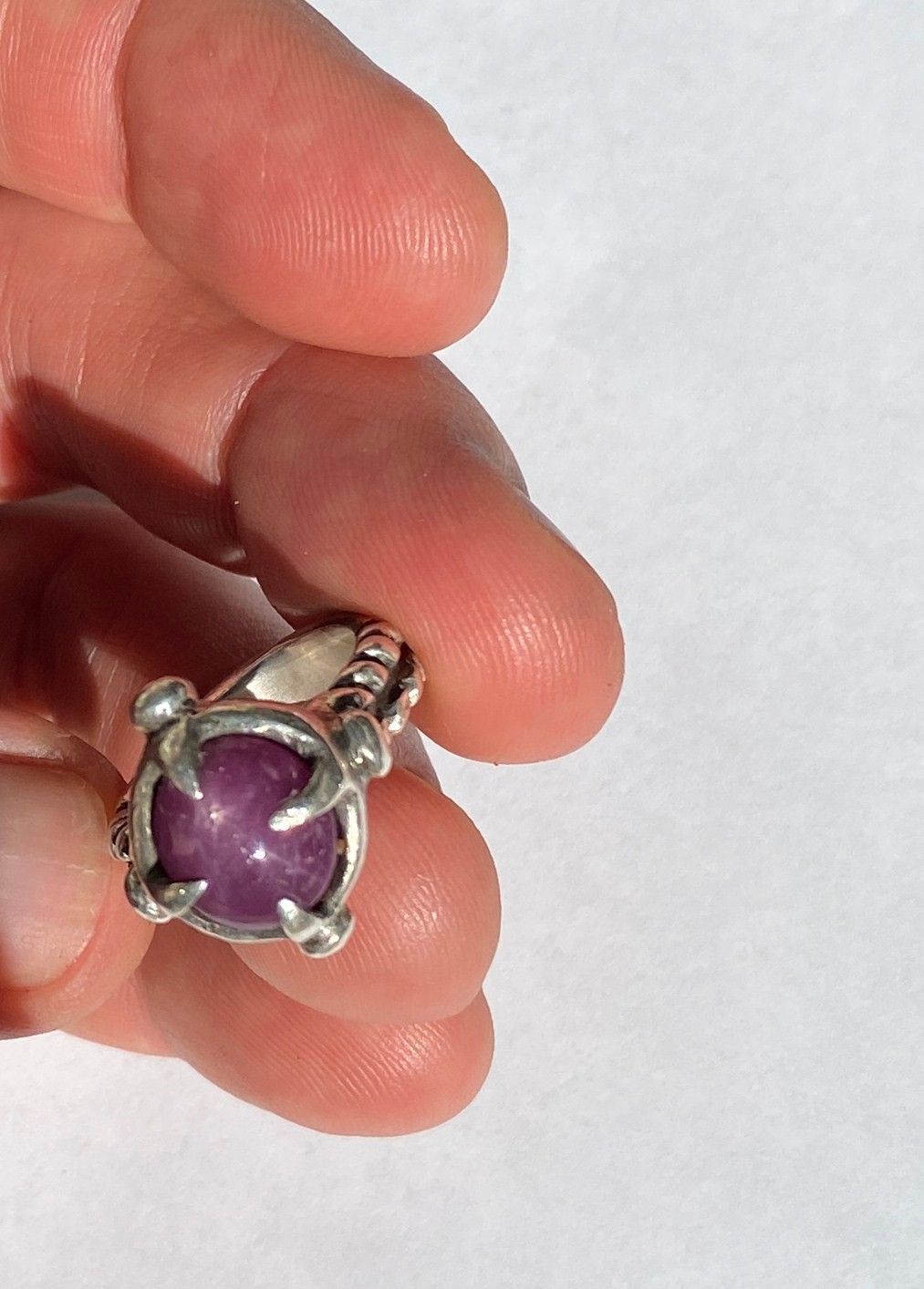 Star Sapphire Ruby Ring-size 7.5- Stone is untreated 12x10mm–& not man made!