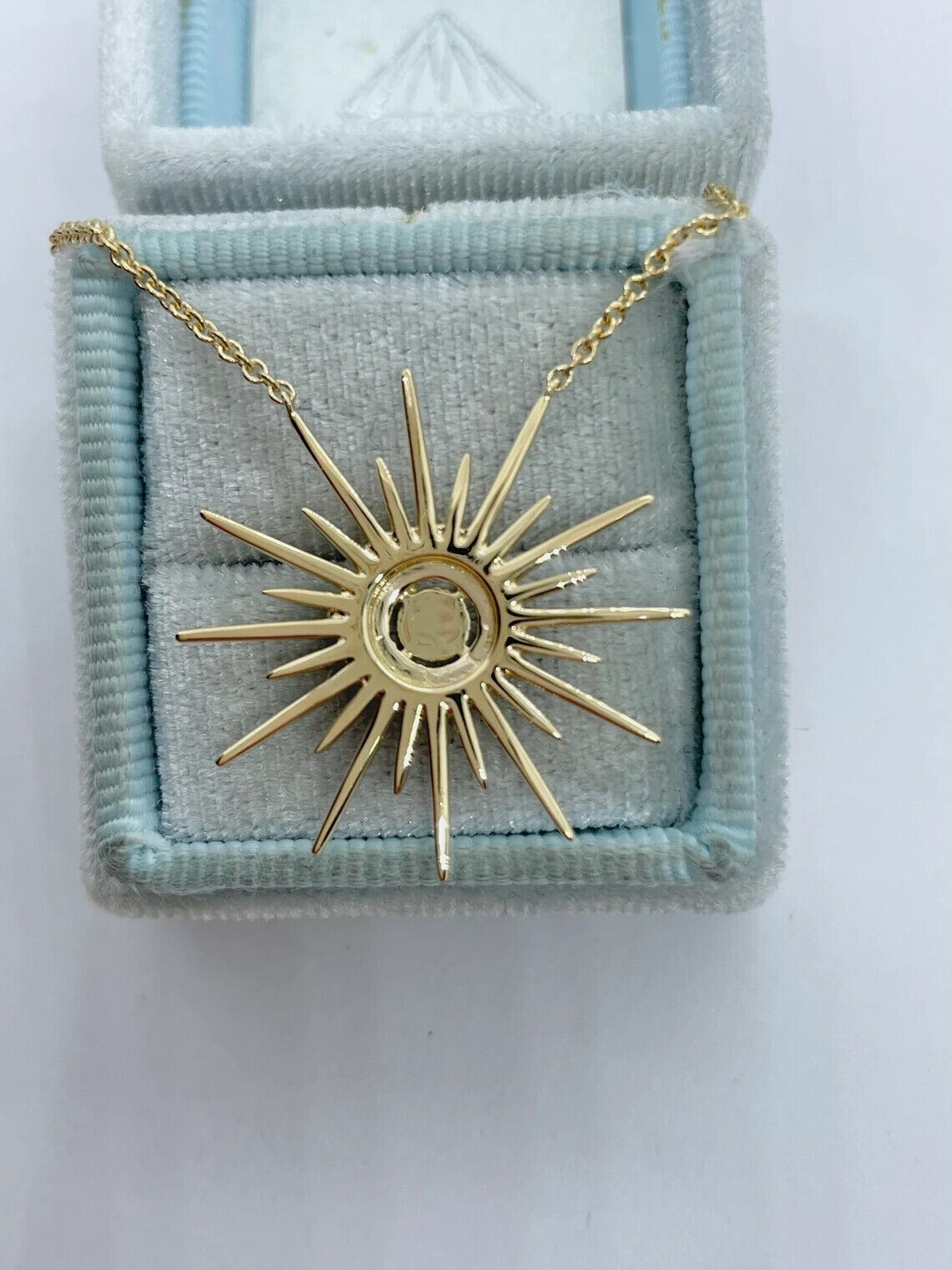 2.30Ct Round Cut Lab Created Diamond Sunburst Pendant 14K Yellow Gold Plated