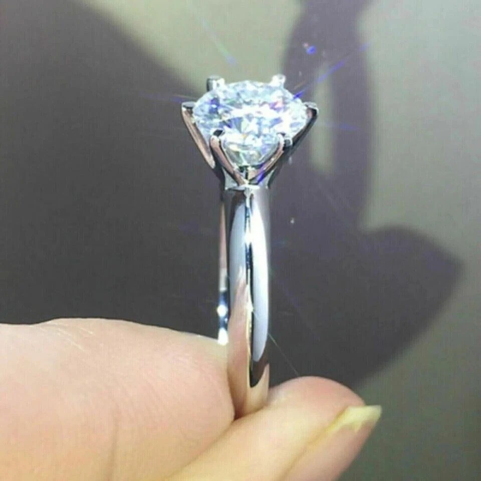 2.25Ct Round Cut Lab Created Diamond Anniversary Engagement 925 Silver Gift Ring