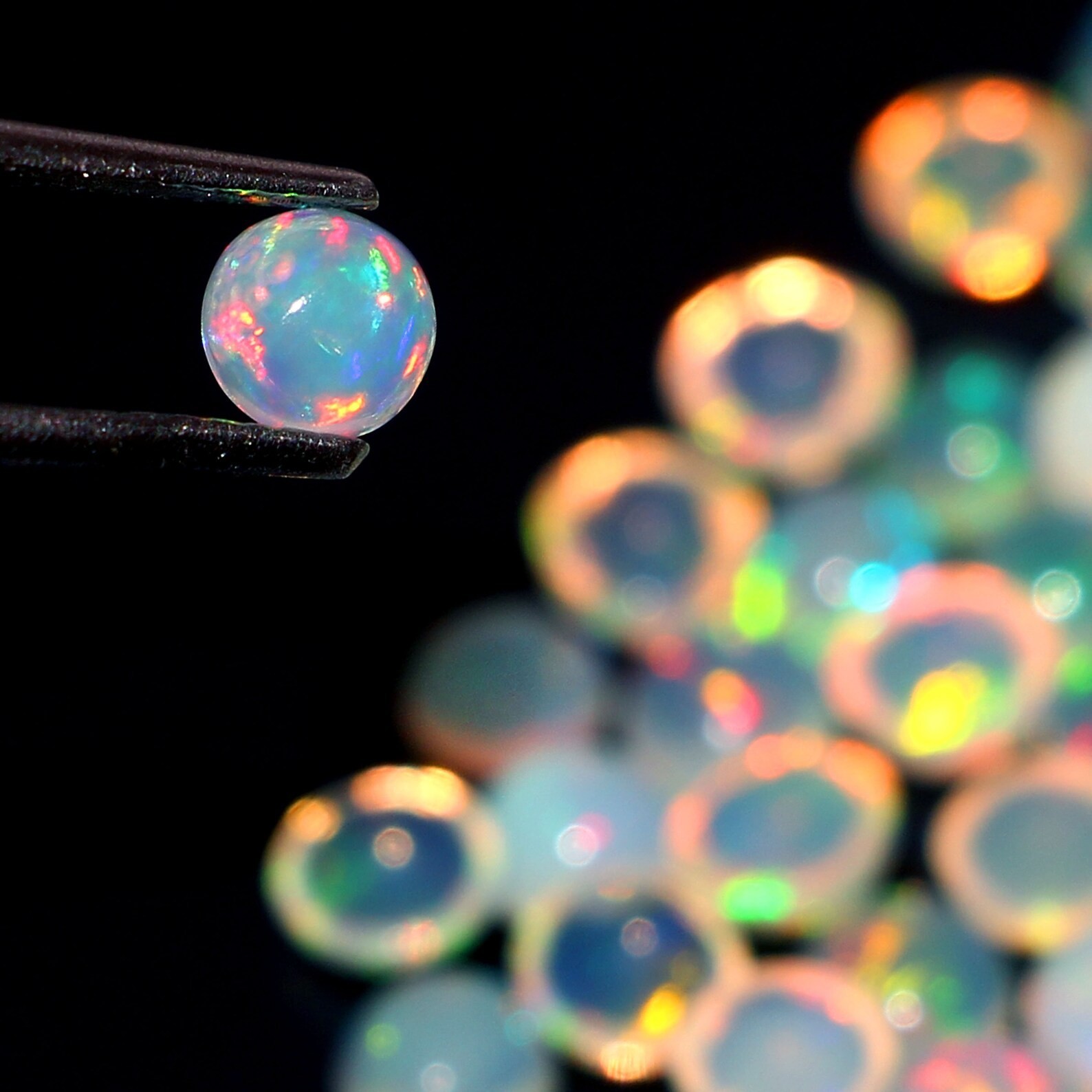 White, Ethiopian Opal, Cabochon, Natural, Opal, Stones, Loose, Gemstones