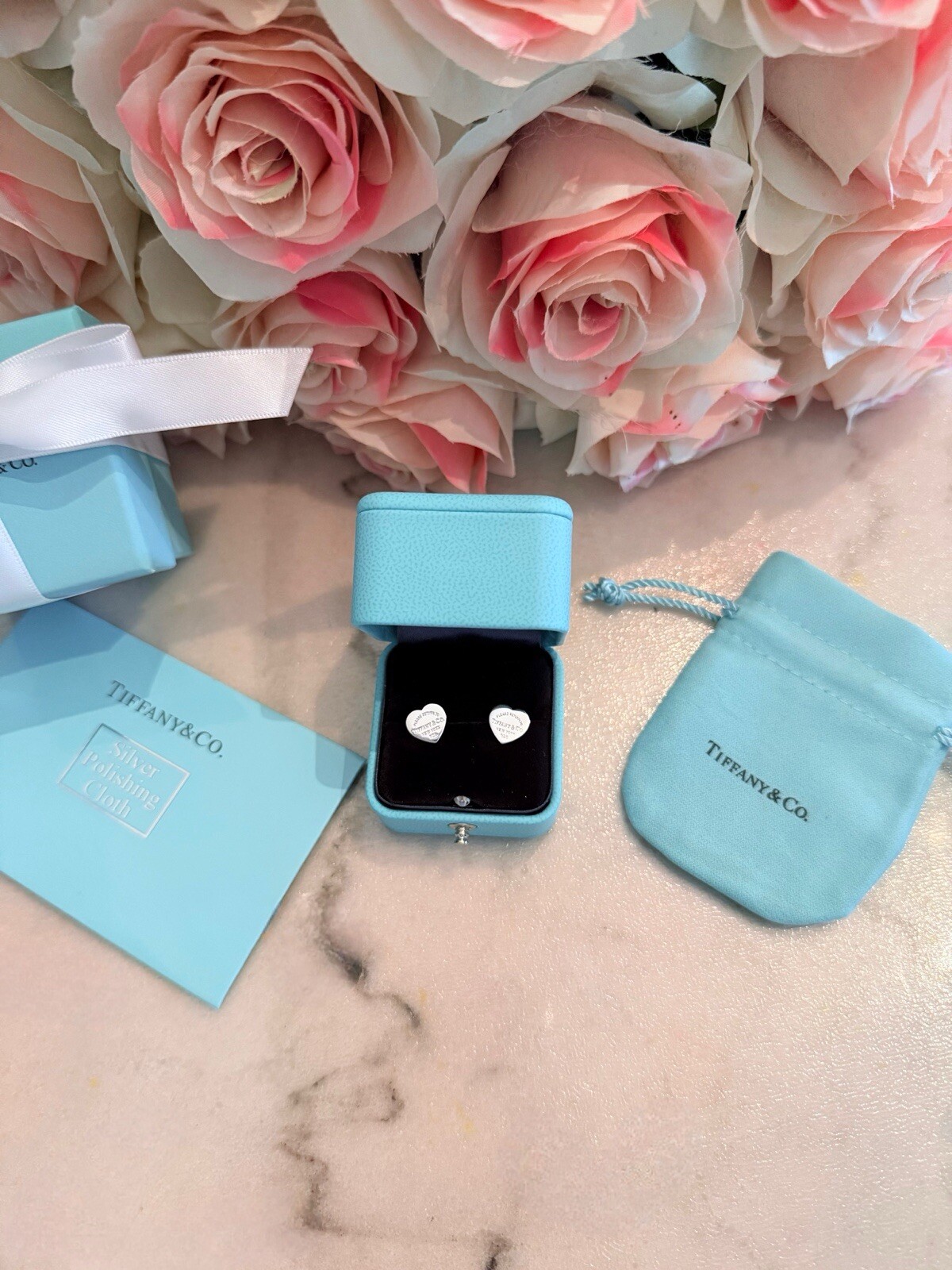 Tiffany & Co. Silver Mini Heart Stud Earrings
