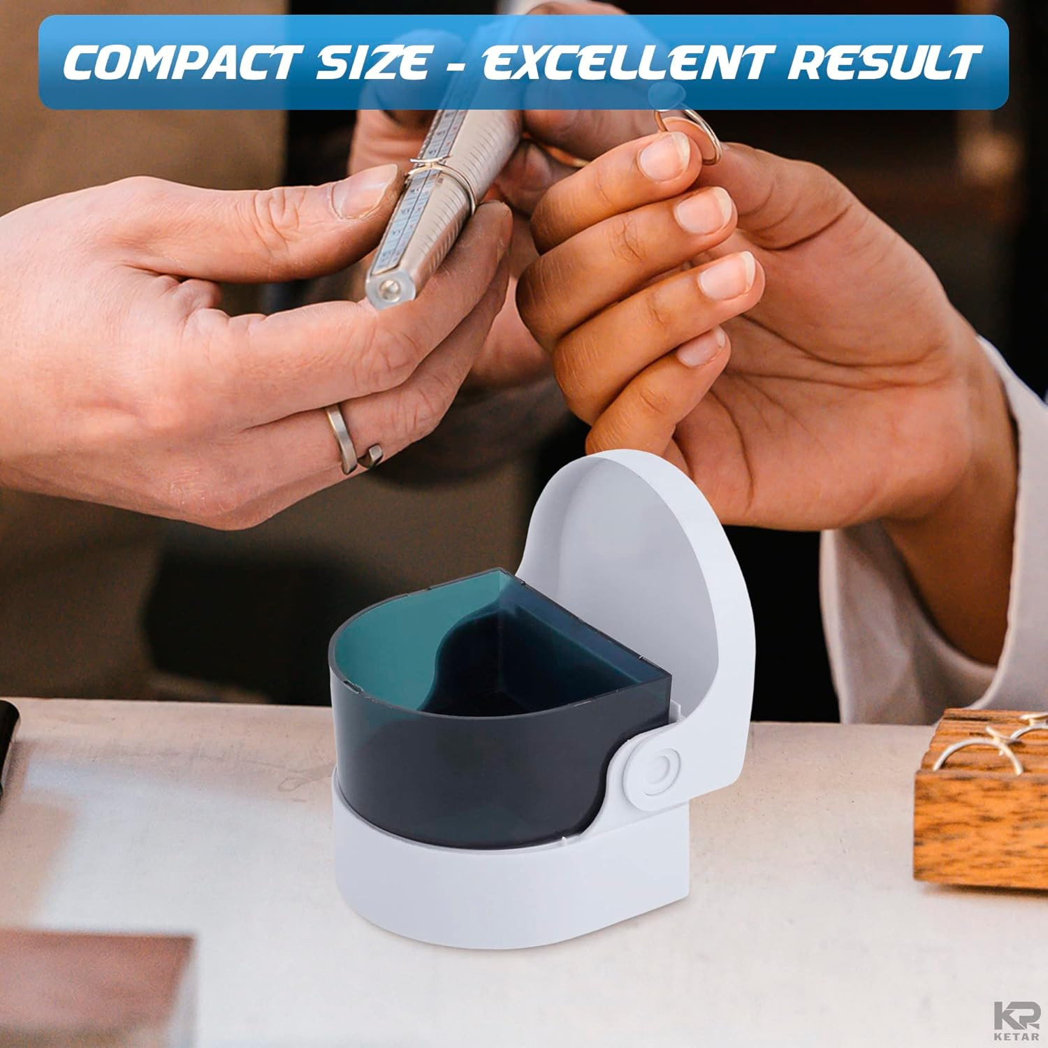 Sonic Cordless Denture Cleaner for Jewellery Ring, Necklace, Coins & Dentures…