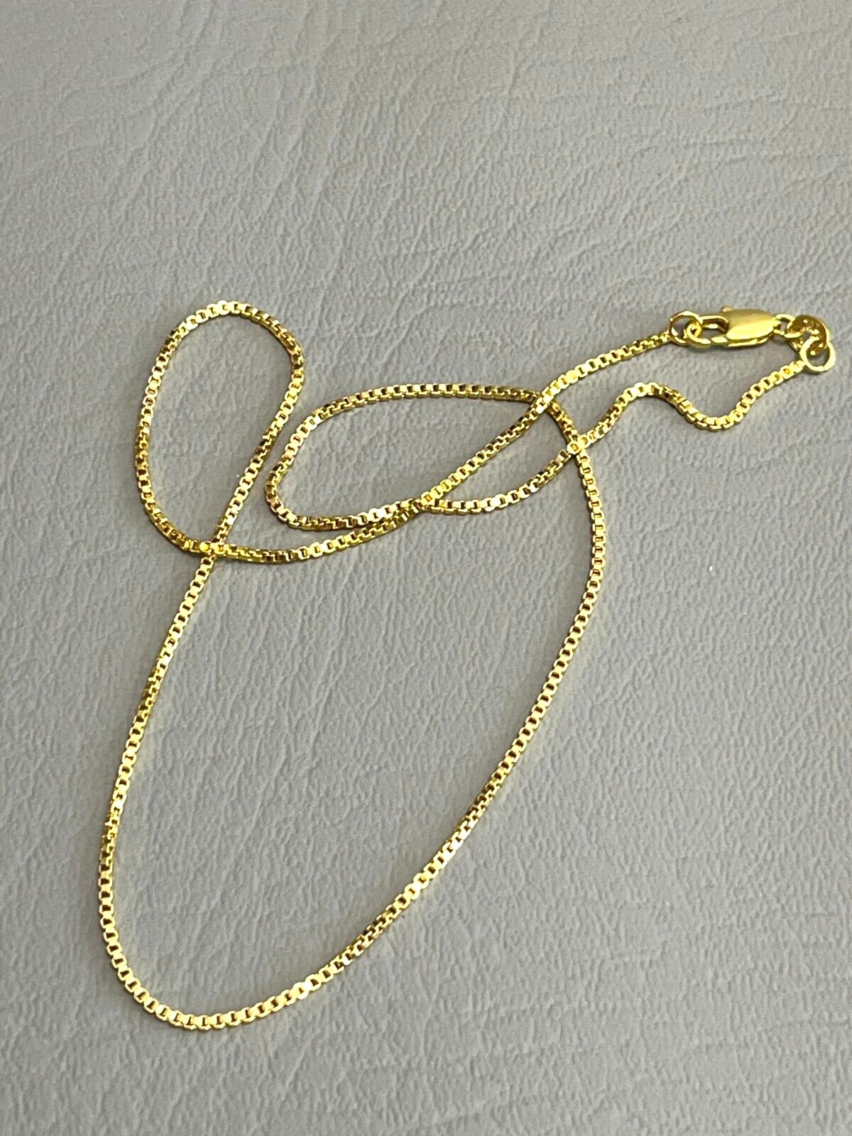 SHARP!! STAMPED 18K GOLD FILLED 1.6mm BOX CHAIN 20″ LONG FITS PENDANT NECKLACE