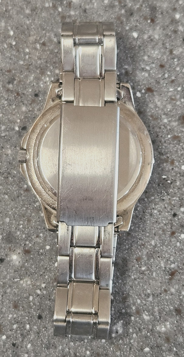 Acqua by Timex Quartz Watch Men 30m Silver Fixed Bezel Analog New Battery