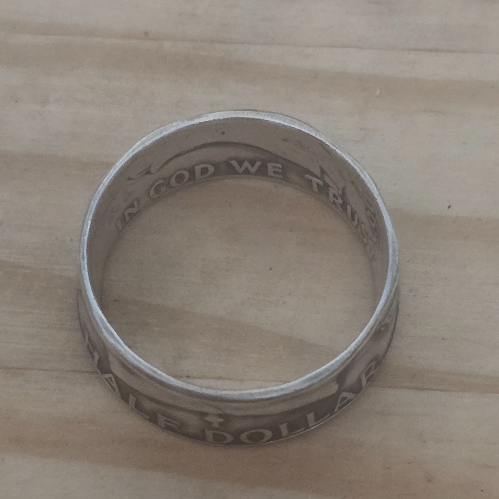 Striking 1963 Franklin Half Dollar Coin Ring – Size 13 by Bareass Creations