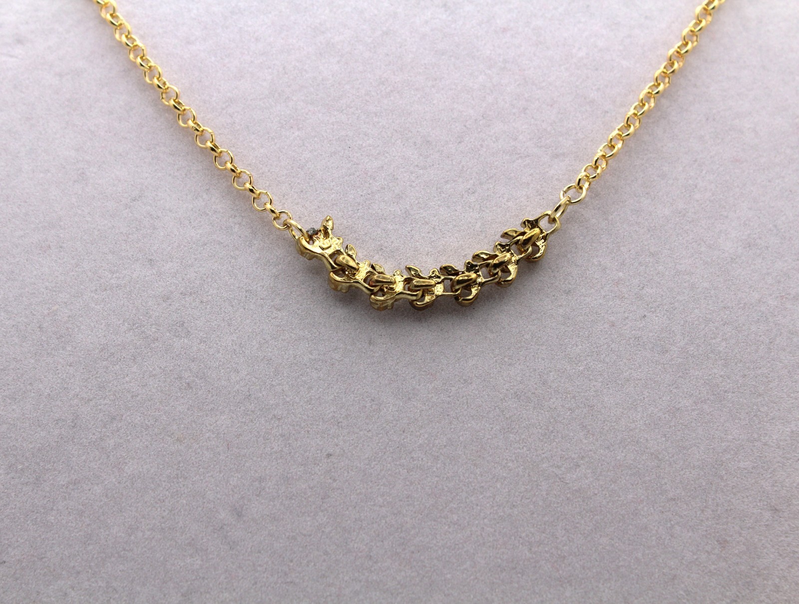 Handcrafted 21″ gold chain with 7 zirconias pendant necklace