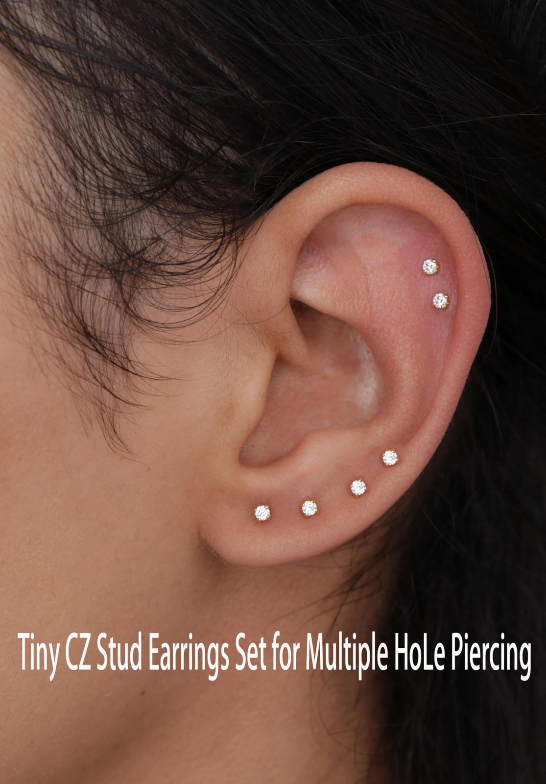 12Pcs 2MM Tiny CZ 2mm 3mm 4mm 5mm 6mm 7mm, Gold, Silver, Black, Rose Gold