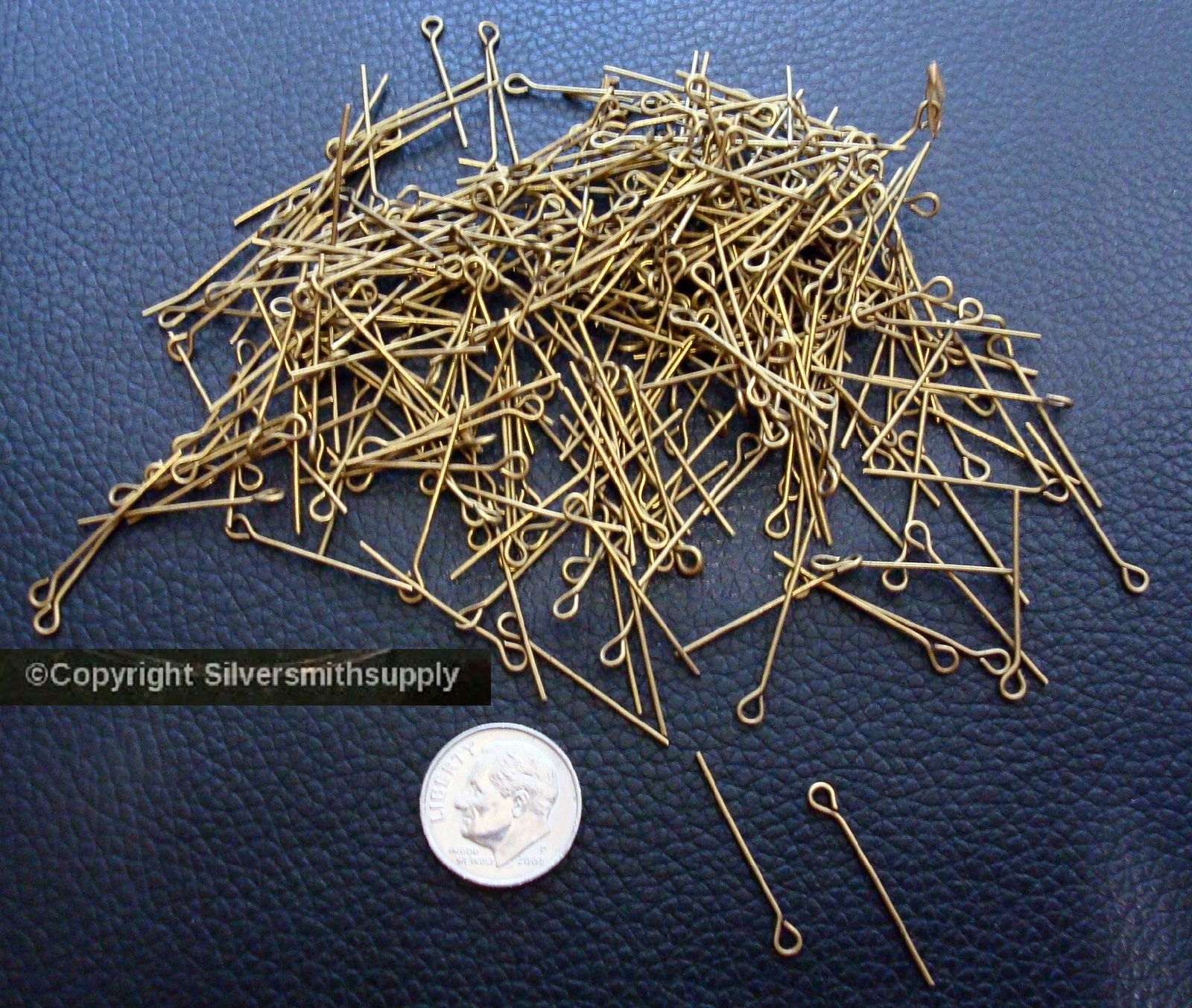 7/8in Bronze plated 20ga eye pins 300pcs 23mm bead findings earring parts FEP014