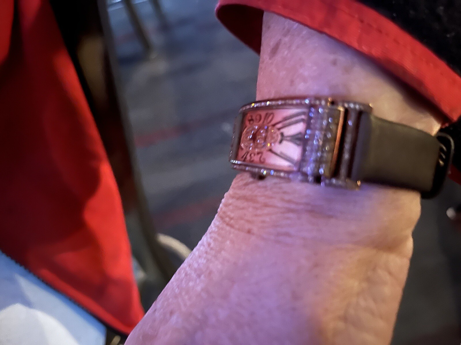 LeVian watch featuring Chocolate Diamonds in Stainless Steel with Leather Band