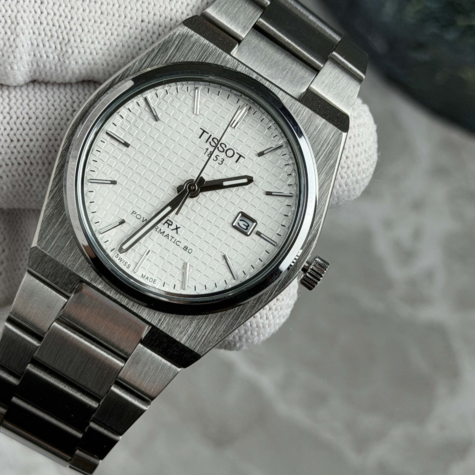 Tissot PRX 35mm Powermatic 80 White Mother of Pearl Dial Steel Watch New