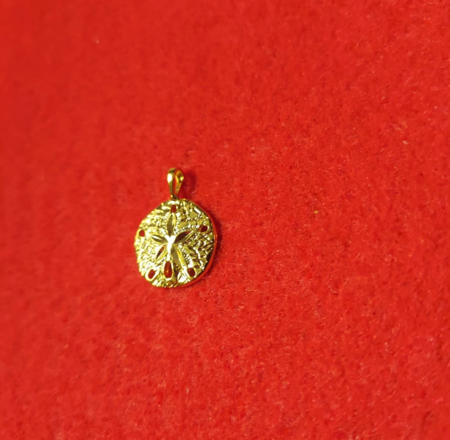 14KT GOLD PLATED SAND DOLLAR CHARM WITH 16-30″ NECKLACE 2033