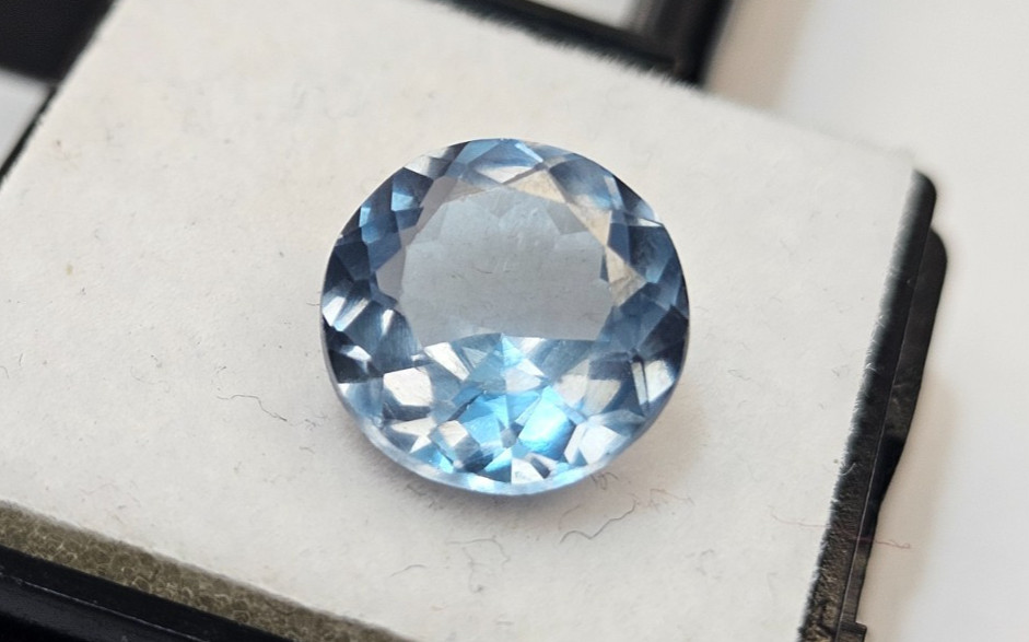 Blue Round Cut Aquamarine 5 Ct Loose Gemstone For Ring Making