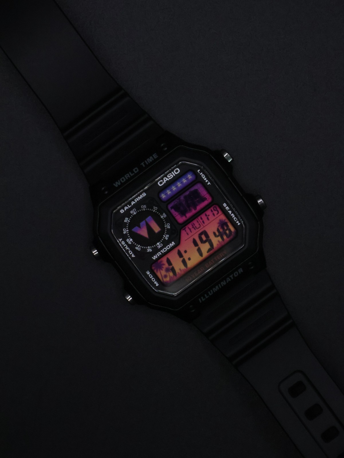 “Wasted” | Custom GTA VI Gradient Casio Royale | AE-1200WH | ☀️🌴 | Watch MOD