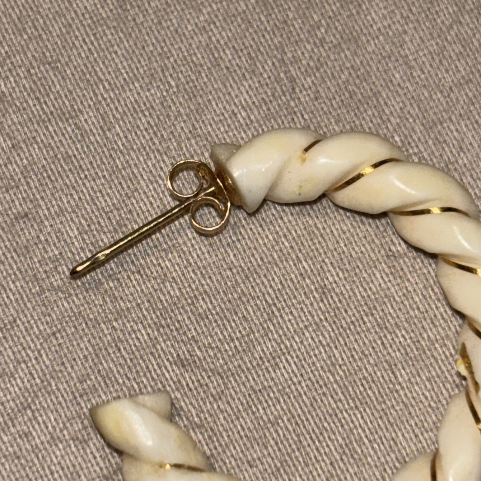14K 585 Bone Half Hoop Earrings – SEE MY OTHER BONE SOLD SEPARATELY