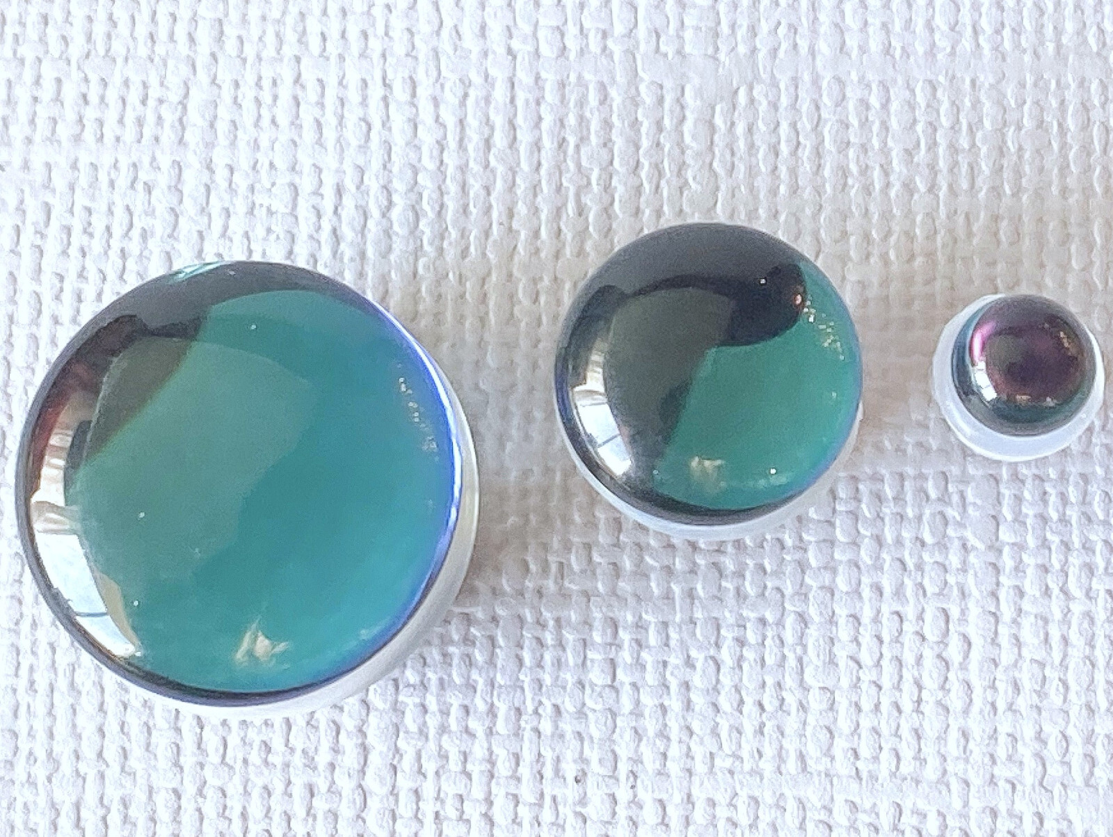 PAIR of Midnight Moonstone Glass Single Flare Plugs Tunnels Gauges Body Jewelry