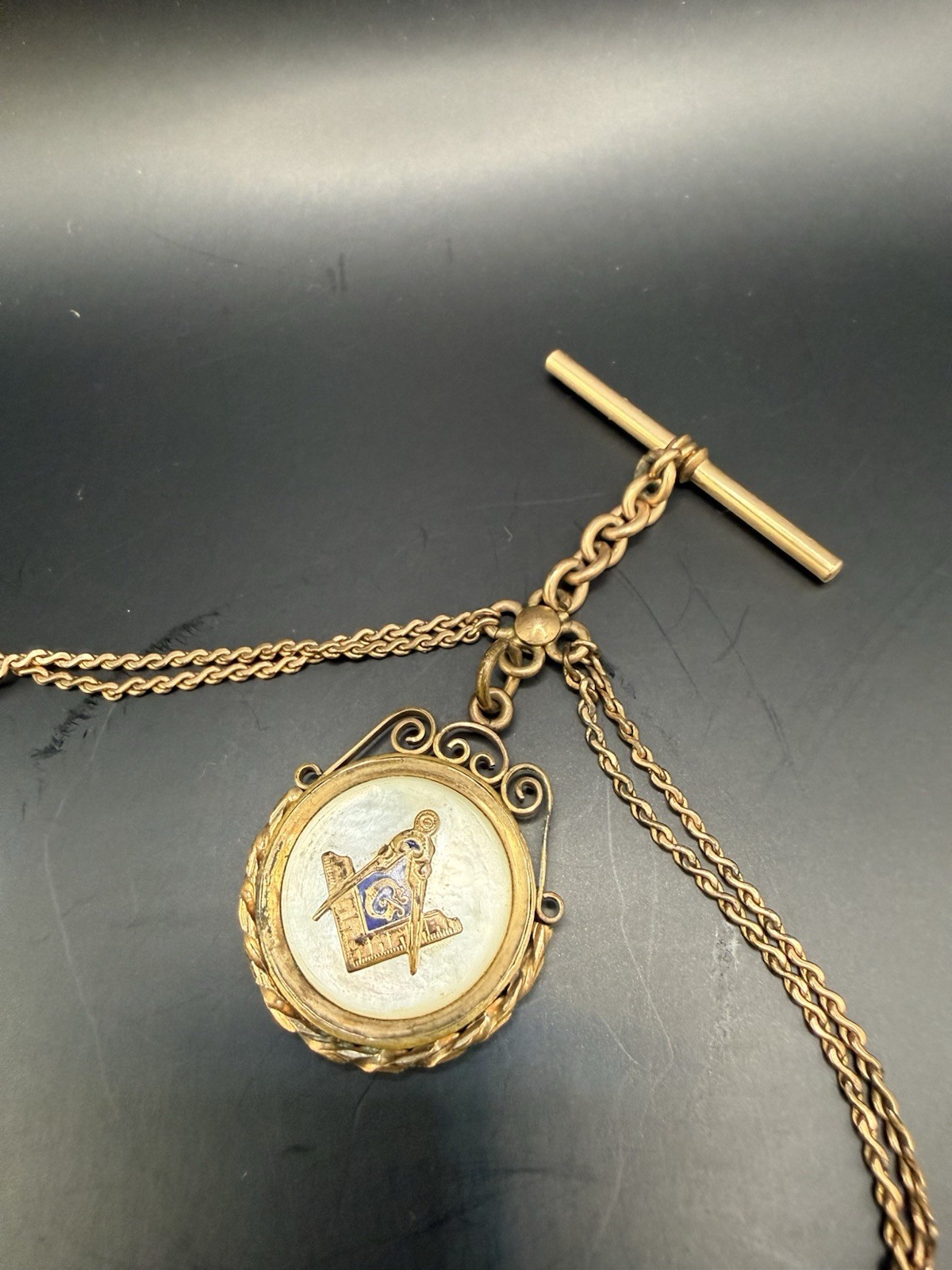 Victorian Mason Masonic Pocket Watch Fob Chain Wax Sealer S.O.B. & Co