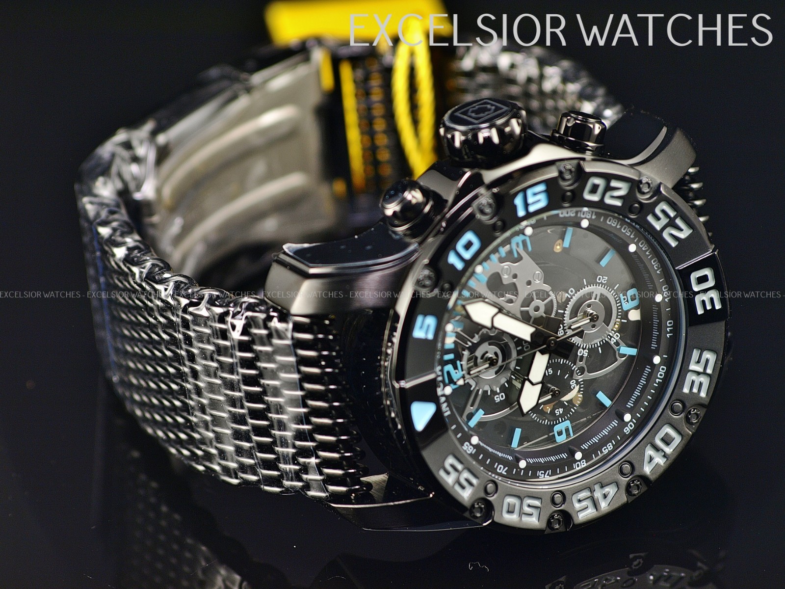 Invicta RACING JM LIMITED EDITION Chronograph Quartz Stinless Mesh BLACK Watch