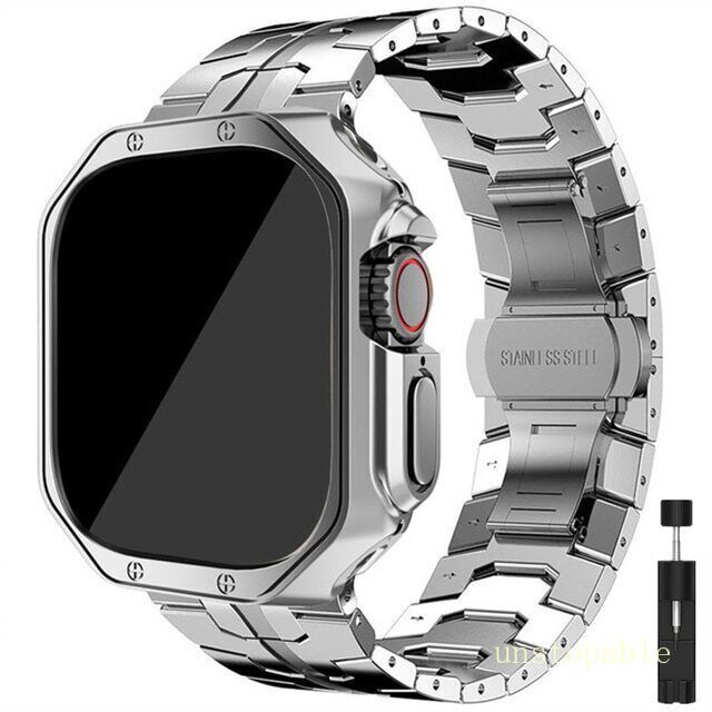 Stainless Steel Strap Band+TPU Cover Case For Apple Watch Ultra 2 49 9 8 7 6 5 4