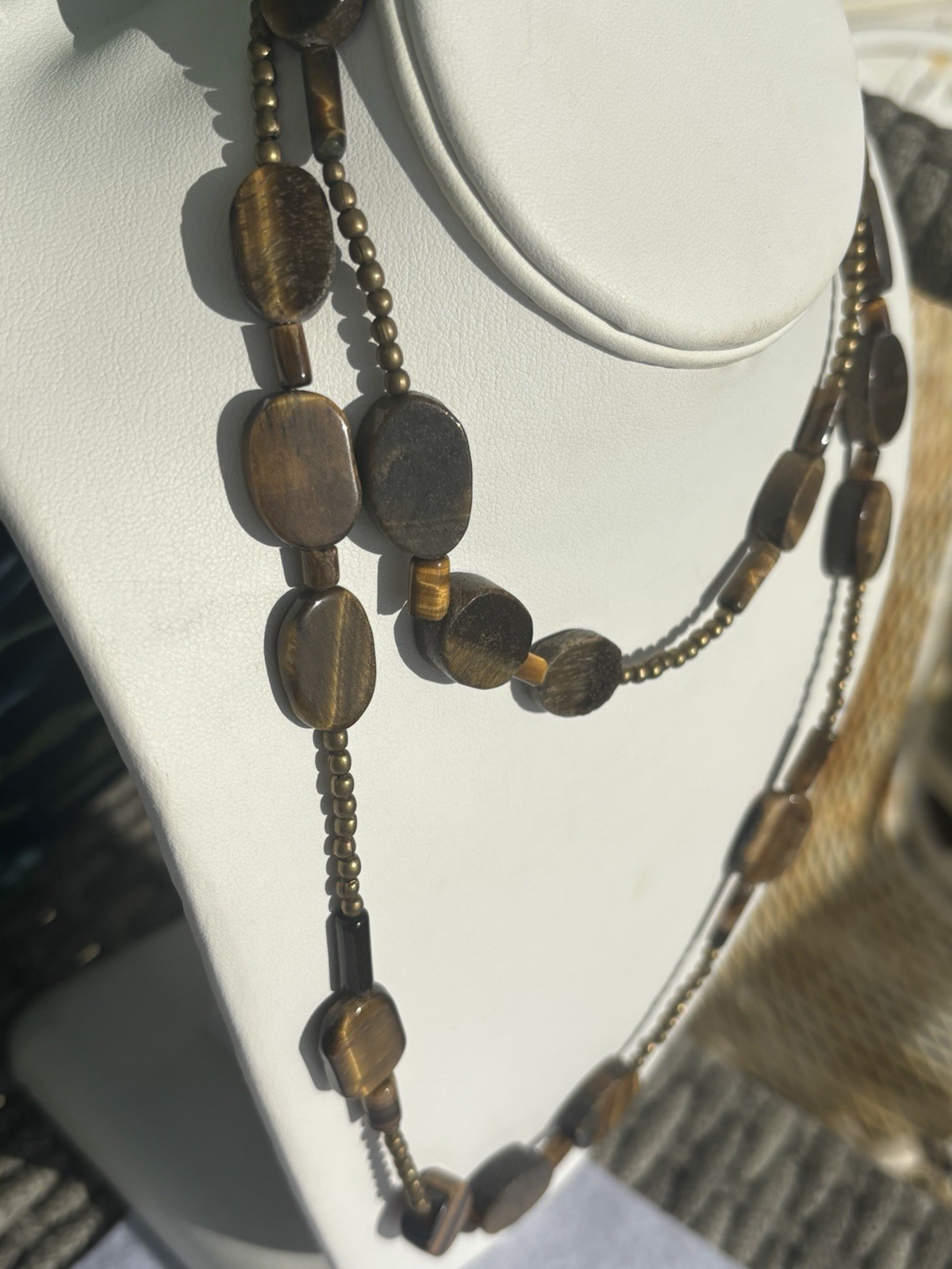 36” Tiger Eye Genuine Gemstone Necklace By Avenue Wear Long Or Layered