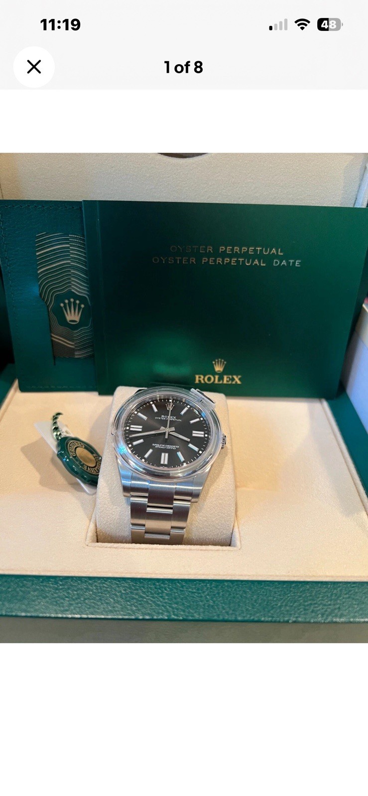 ROLEX Black DIAL OYSTER PERPETUAL 124300 41MM Stainless Steel NEW 2025