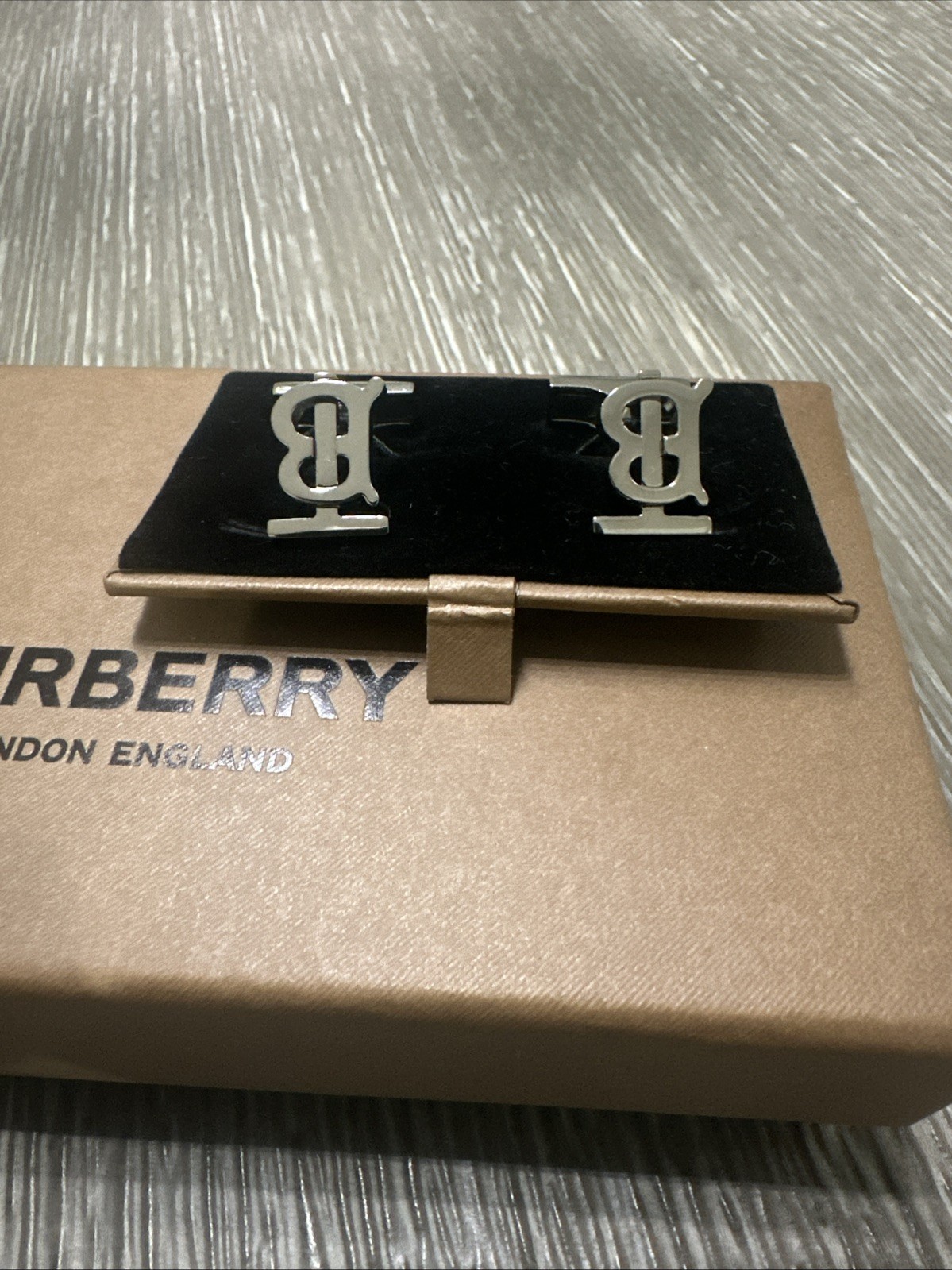 Burberry Cufflinks Palladium Authentic