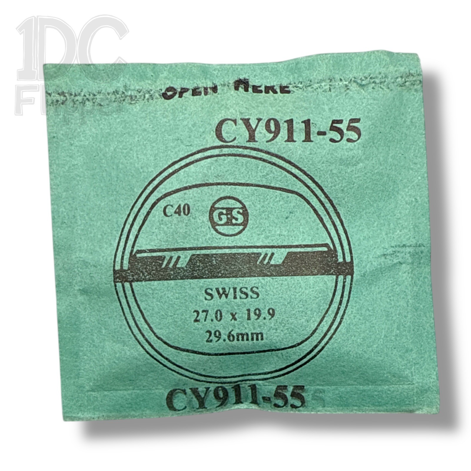 Swiss Watch Crystal G-S CY911-55 29.6mm TV Rectangle Cushion Step Shape NOS Read