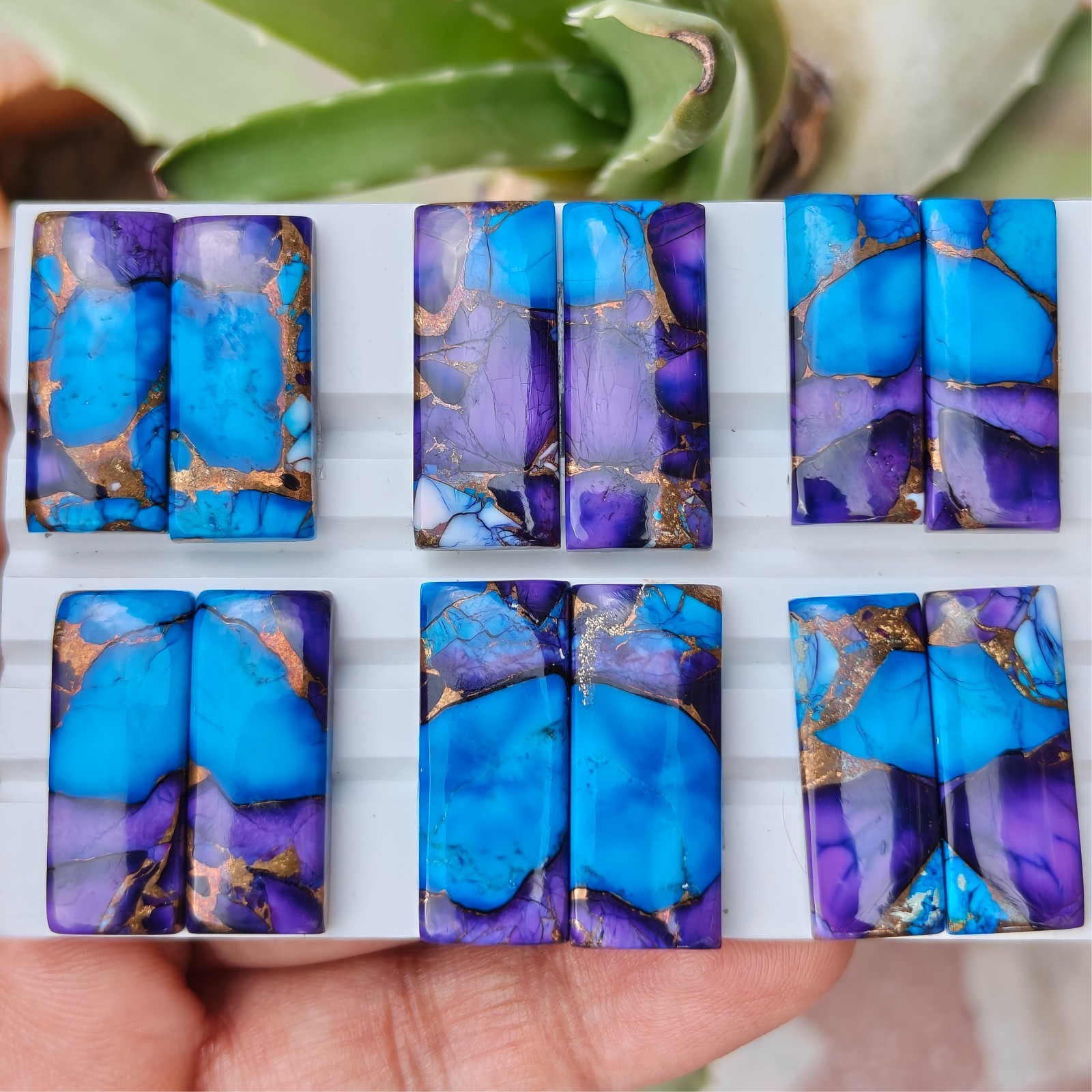 Purple Mohave Turquoise Cabochon Spiny Oyster Cabochon Loose Gemstone Jewelry Ma