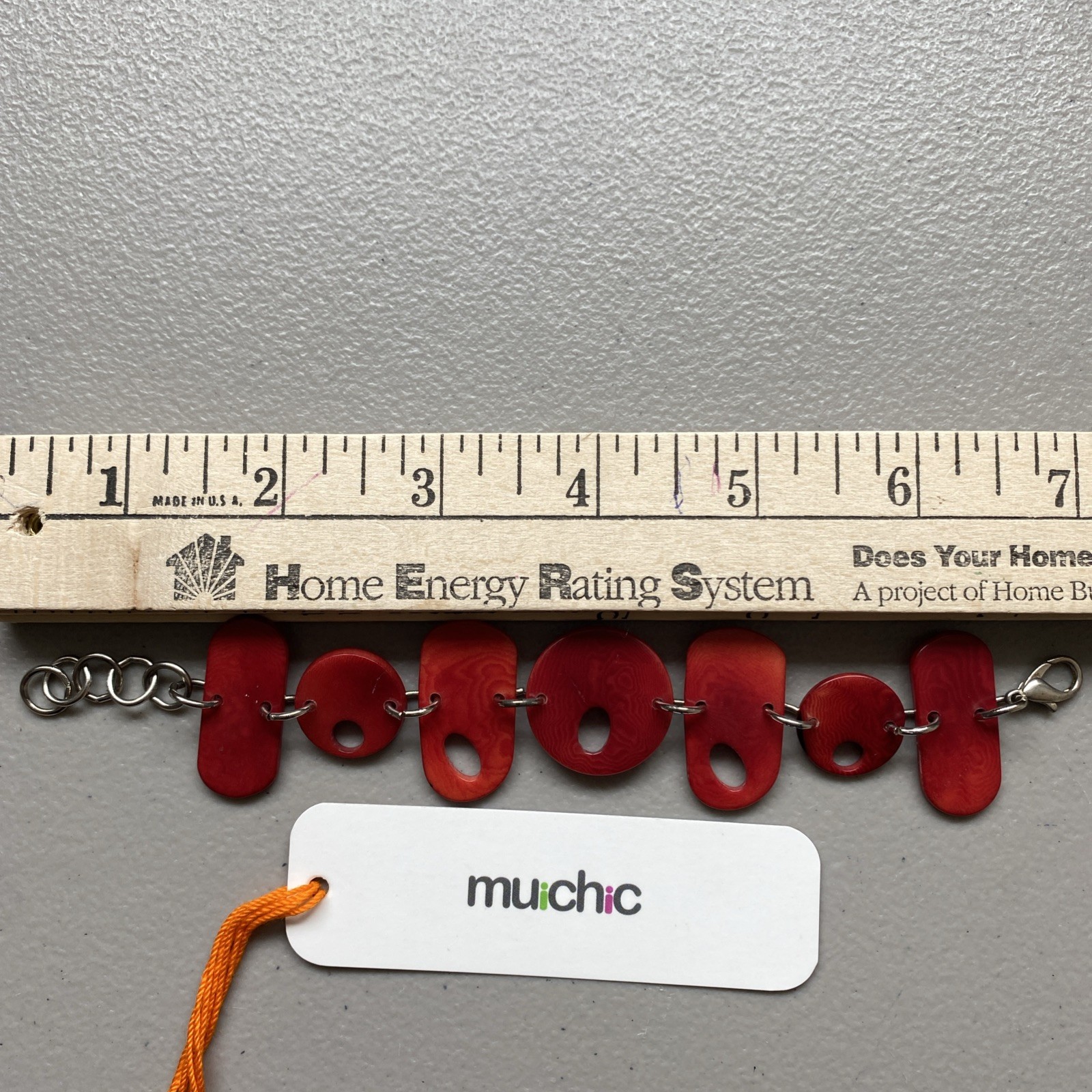Chic Minimalist Bracelet Tagau Handmade Red Adjustable Modern