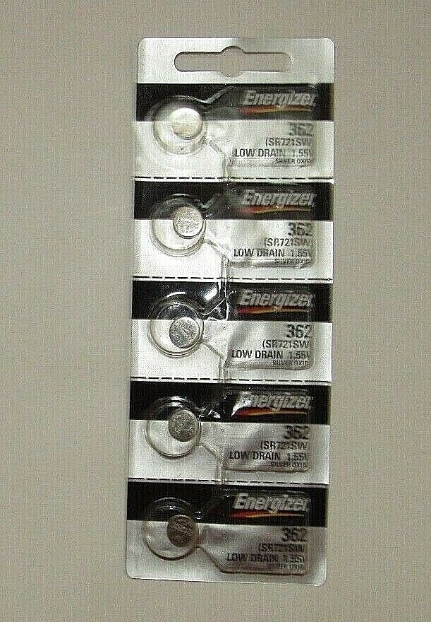 ENERGIZER Battery 362 (SR721SW) Low Drain 1.55v 5 Batteries
