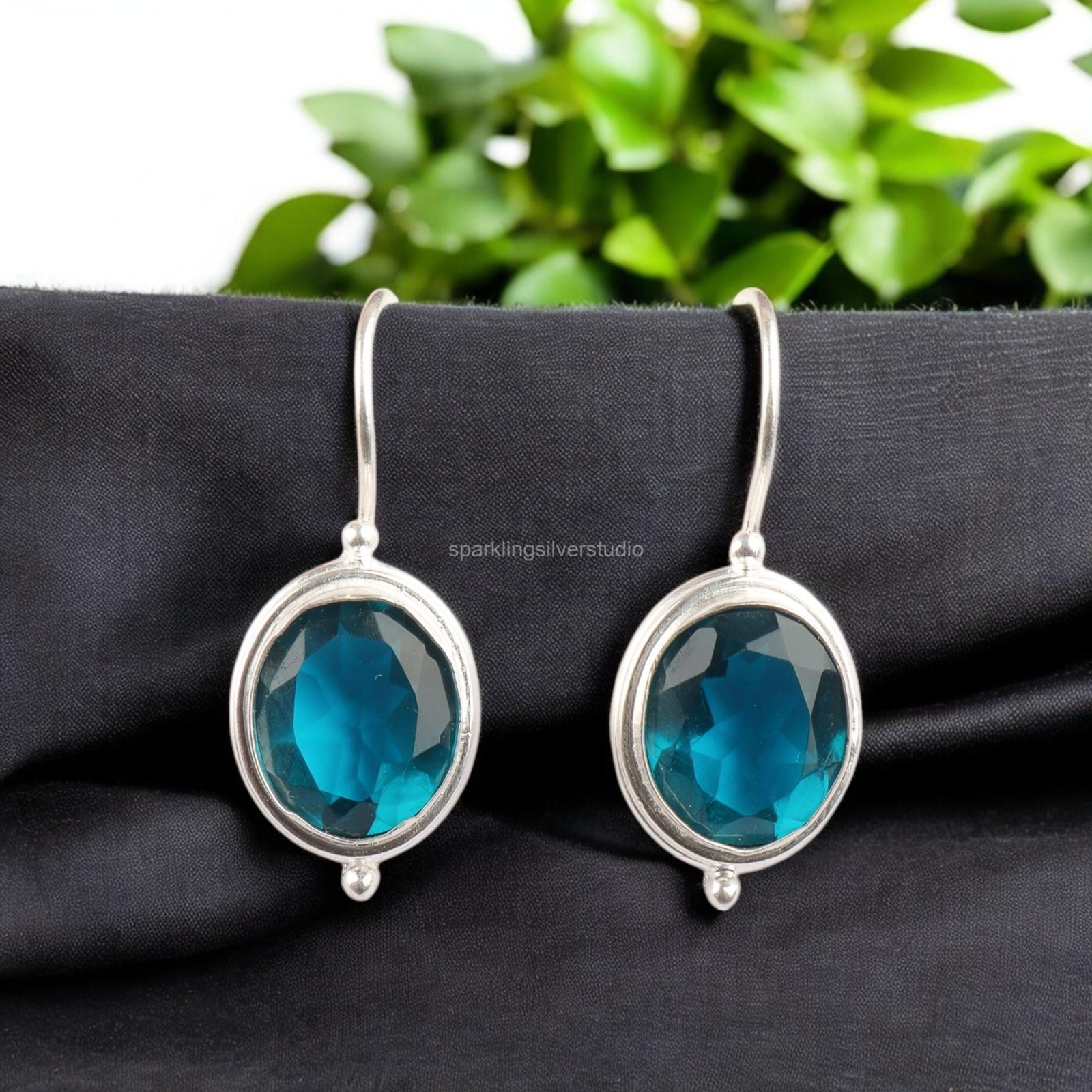 Apatite Gemstone Drop Earrings 925 Sterling Silver Handmade Jewelry For Woman’s
