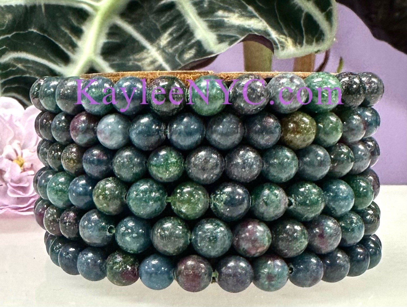 Wholesale 6 Pcs Natural Ruby Kyanite ~7mm 7.5” Crystal Stretch Bracelet