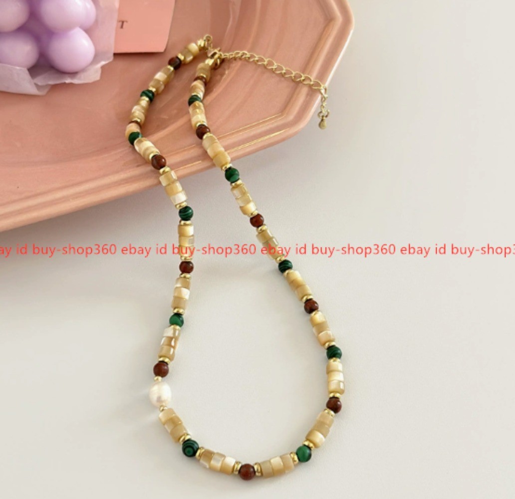 Colorful Beaded Small Fresh and Sweet Freshwater Pearl Collarbone Chain 40cm+6cm