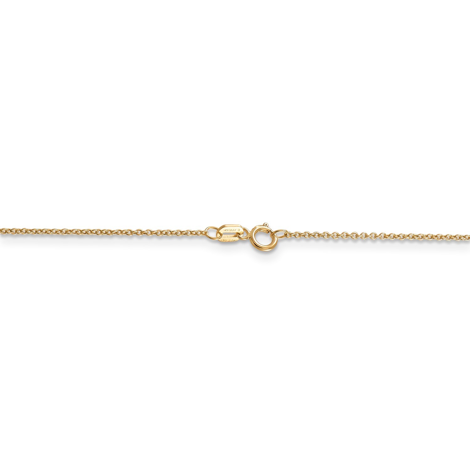 14k Yellow Gold 0.90mm Solid Cable Pendant Chain w/ Spring Ring Clasp 14″ – 24″