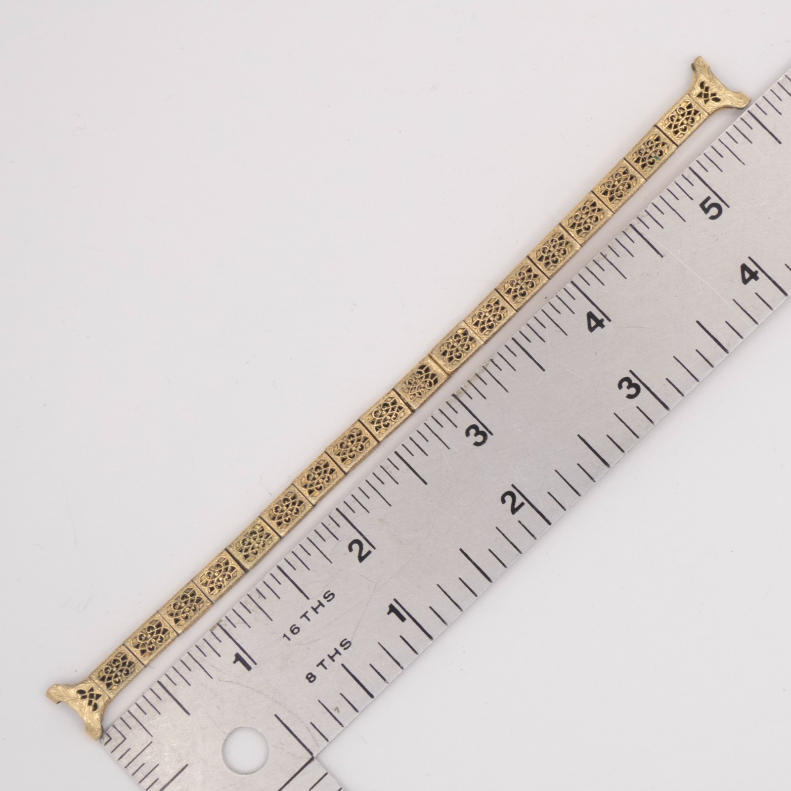 Vintage SB 10.9 mm Gold Filled Filigree Wristwatch Expansion Bracelet