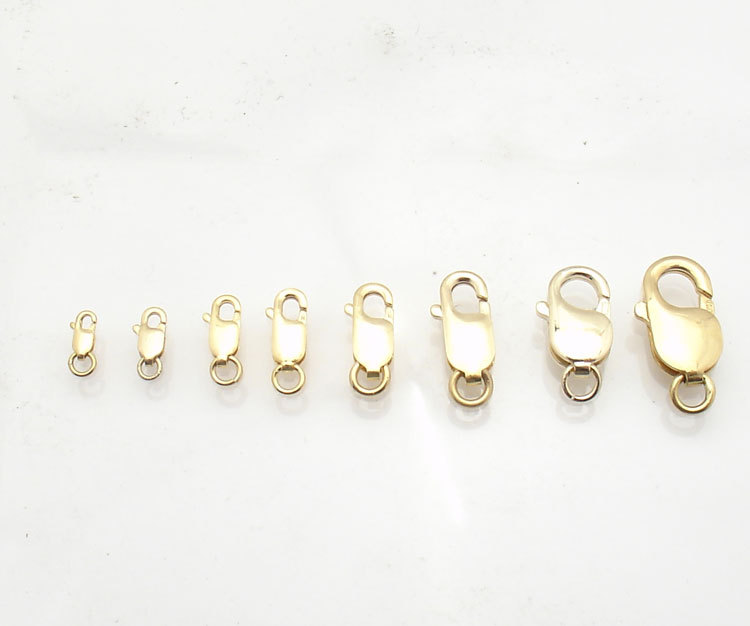 Solid Real 14K Yellow Gold Lobster Claw Clasp Lock for Bracelet Chain Necklace