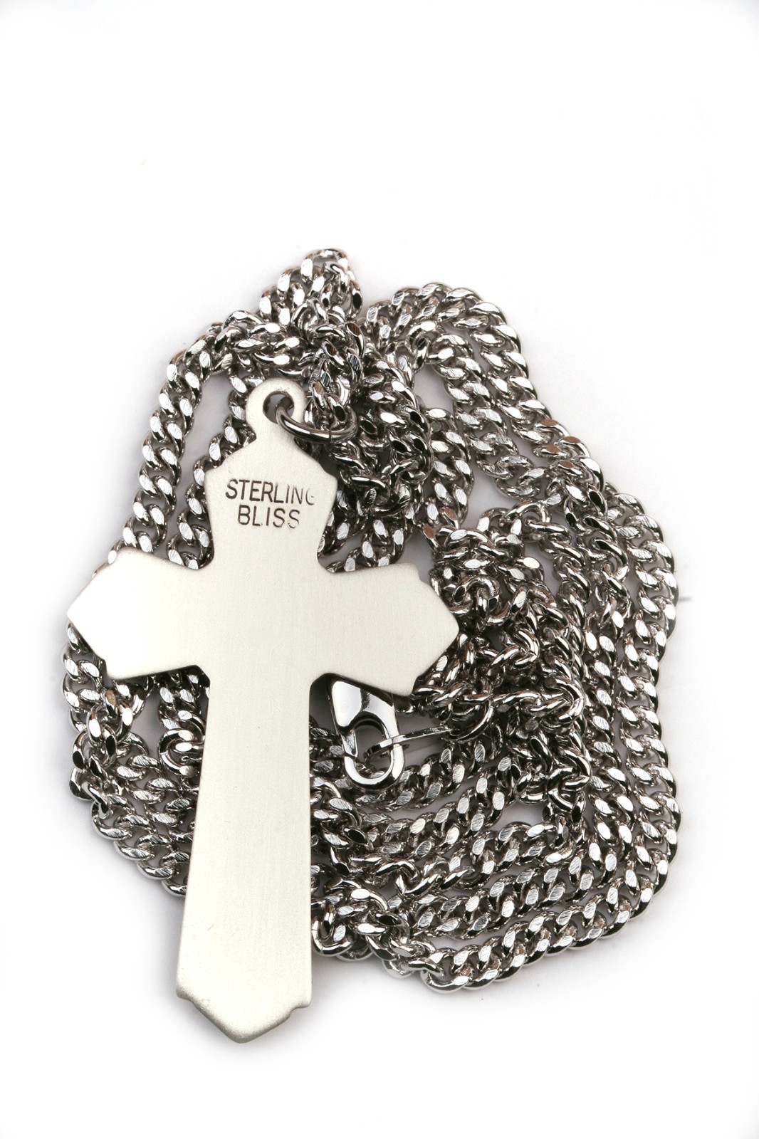 Men’s 925 Sterling Silver Cross 1 5/8 x 7/8 Pendant Religious Necklace 24 Chain