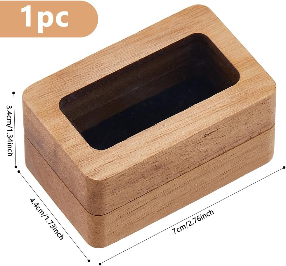Wooden Cufflinks Box Small Cufflink Display Case Vintage Cufflink Gift Box Recta