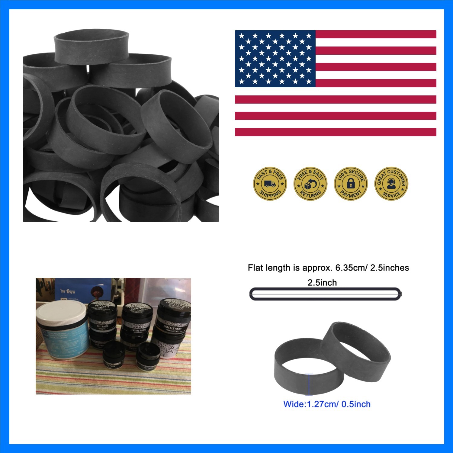 Rubber Bands Small Size 60pcs Wide Tactical Elastic Bands Black | Heavy Duty …